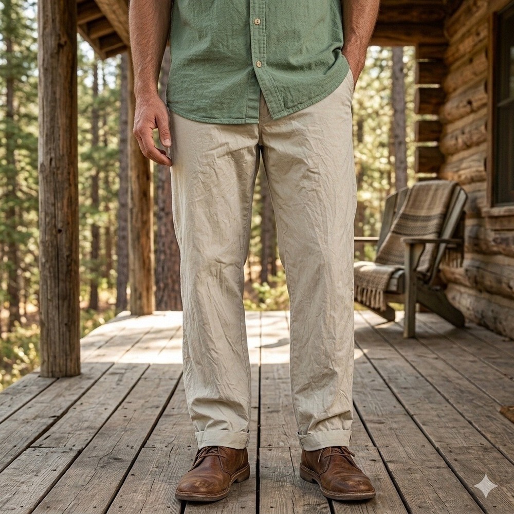 Patagonia All Wear Pants Mens 38x32 Tan Organic Cotton Straight Leg Chino 55332
